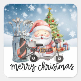 Adesivo Quadrado Golfe de Gato de Natal