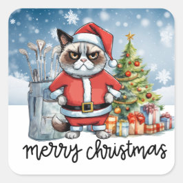 Adesivo Quadrado Golfe de Gato de Natal