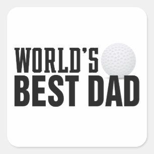 Adesivo Quadrado Golfe de Tipografia do Melhor Pai do Mundo Adesiv