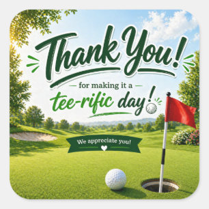 Adesivo Quadrado Golfe Obrigado pelo dia incrível