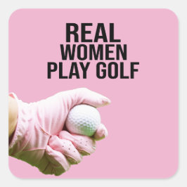 Adesivo Quadrado Golfer real Women jogar golfe