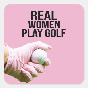 Adesivo Quadrado Golfer real Women jogar golfe