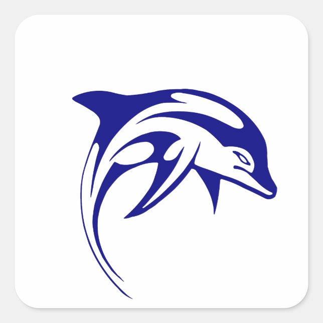 Adesivo Quadrado Golfinho Azul (Frente)
