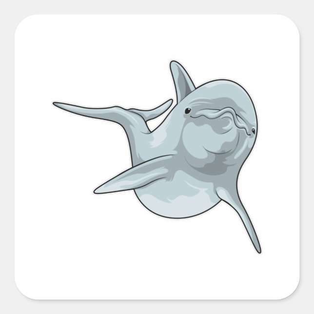 Adesivo Quadrado Golfinho na Natação (Frente)