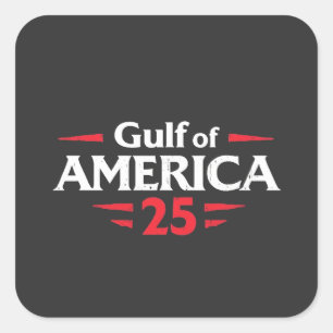 Adesivo Quadrado Golfo da América Patriótico Americano Trump Bandei