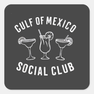 Adesivo Quadrado Golfo do México - Retro do Funny Club Social
