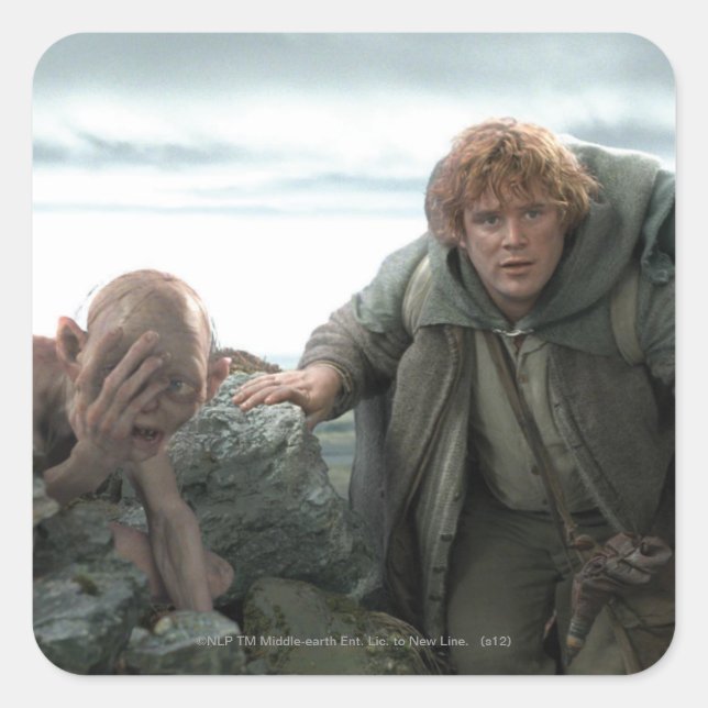 Adesivo Quadrado GOLLUM™ e Samwise (Frente)