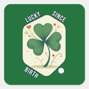 Adesivo Quadrado Good Luck Shamrock St Patrick’s Day - Autocolante