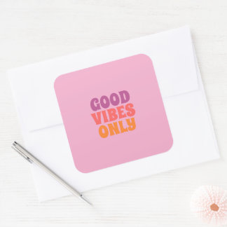 Adesivo Quadrado Good vibes only stickers