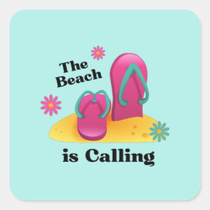 Adesivo Quadrado Goodbye School Hello Summer Beach Holiday