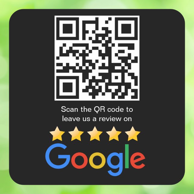 Adesivo Quadrado Google Review QR Code Scan Me (Criador carregado)