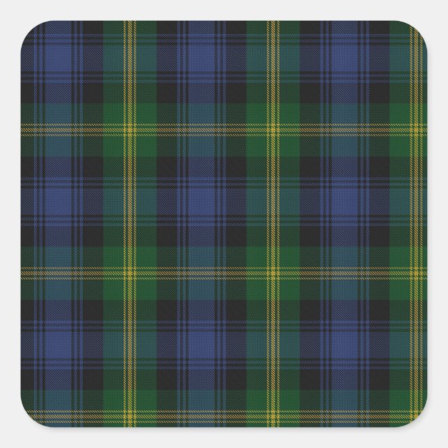 Adesivo Quadrado Gordon Clan Family Tartan (Frente)