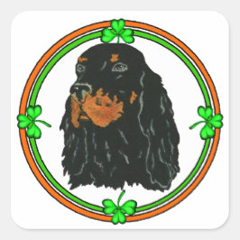 Adesivo Quadrado Gordon Setter St Patricks