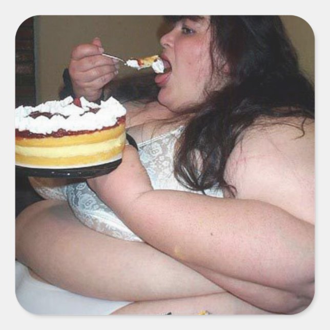 Adesivo Quadrado Gordura Estúpida Escova Engraçada (Frente)