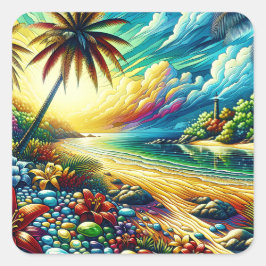 Adesivo Quadrado Gorgeous Ai Art | Beleza costeira