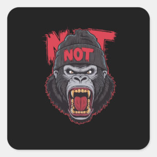 Adesivo Quadrado Gorilla Wild Monkey