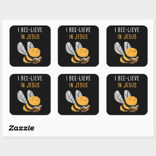 Adesivo Quadrado Gospel Kids Christian Faith: Eu acredito em JESUS