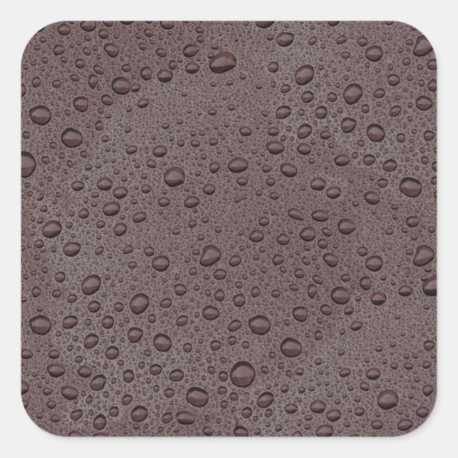 Adesivo Quadrado Gotas de água marrom da Maroon (Frente)