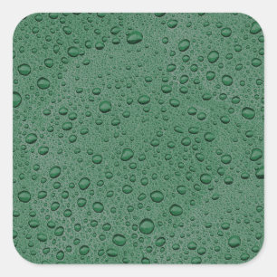 Adesivo Quadrado Gotas de água verde