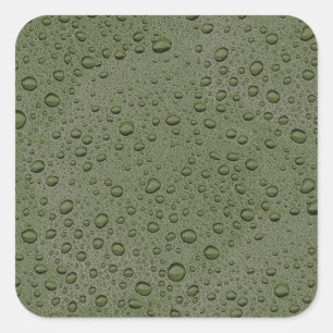 Adesivo Quadrado Gotas de água verde-oliva