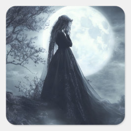 Adesivo Quadrado Goth Lady