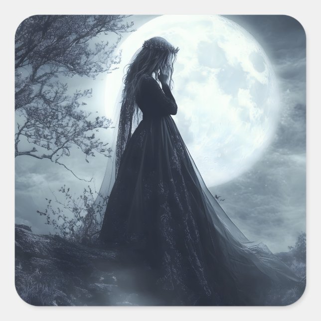 Adesivo Quadrado Goth Lady (Frente)