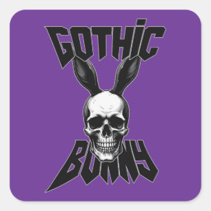 Adesivo Quadrado Gothic Bunny – Dark Easter Art - Autocolante