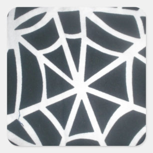 Adesivo Quadrado Gothic Web Velocity Bold Preto Branco Teia de Aran