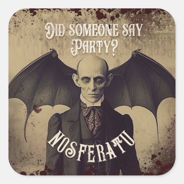 Adesivo Quadrado Gótica Vintage Vitoriana Drácula Halloween (Frente)