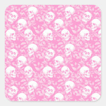 Gótico feminino punk caveiras rosa & folhagem Hall