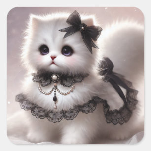 Adesivo Quadrado Gótico Gótico Gótico Gato Lolita