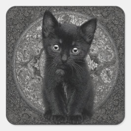 Adesivo Quadrado Gótico Kitten
