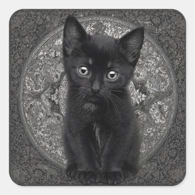 Adesivo Quadrado Gótico Kitten (Frente)