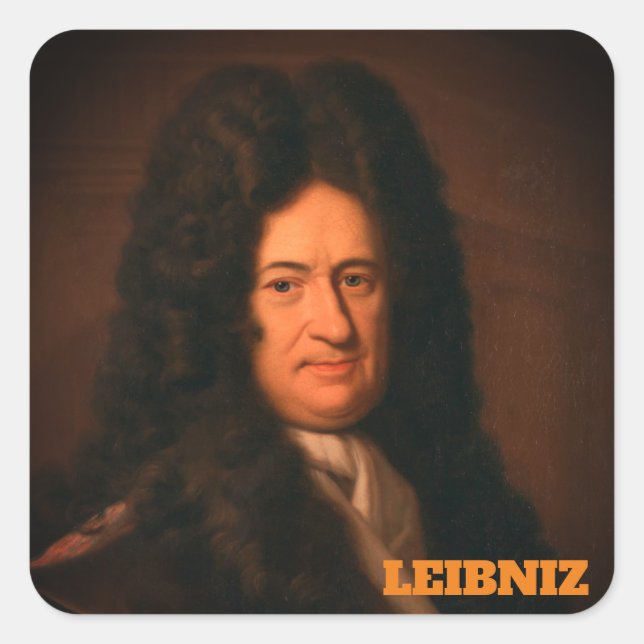 Adesivo Quadrado Gottfried Wilhelm Leibniz (c. 1695) (Frente)