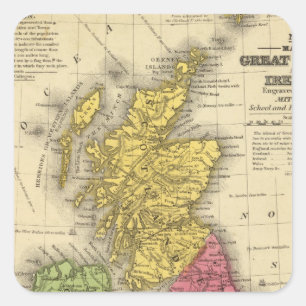 Adesivo Quadrado Grâ Bretanha e Ireland
