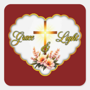 Adesivo Quadrado Grace and Light – Christian Easter - Autocolante