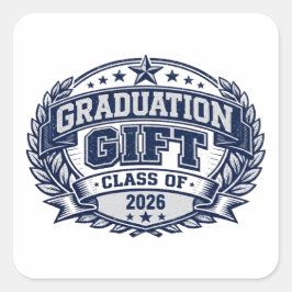 Adesivo Quadrado Grad Gift – Perfect Graduation Celebration