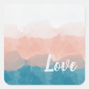 Adesivo Quadrado Gradação Gradata de Amor Azul e Rosa-Rosa