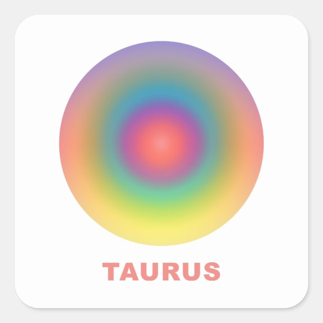 Adesivo Quadrado Gradiente de Na moda de Sinal Taurus Zodiac (Frente)