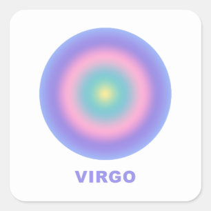 Adesivo Quadrado Gradiente de Na moda do Sinal Zodiac Virgo