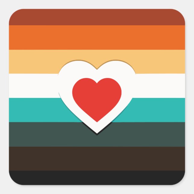 Adesivo Quadrado Gradiente do Coração (Frente)