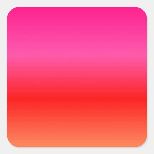 Adesivo Quadrado Gradiente rosa, vermelho e laranja (Frente)