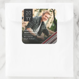 Adesivo Quadrado Graduação de Foto com Stripes de Pino Castanho Pré