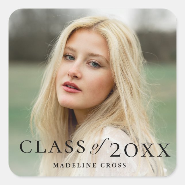 Adesivo Quadrado Graduação de Foto do Tipo Elegante (Frente)