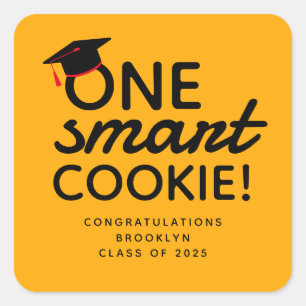 Adesivo Quadrado Graduação de um cookie inteligente