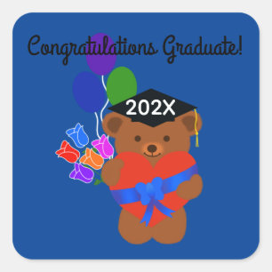Adesivo Quadrado Graduação do Formando Urso #3
