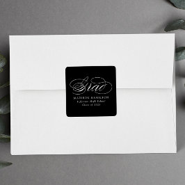 Adesivo Quadrado Graduação em preto e branco para caligrafia elegan