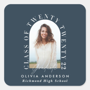 Adesivo Quadrado Graduação geométrica moderna de tipografia foto