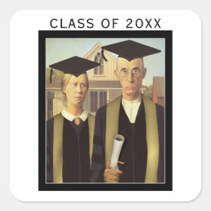 Adesivo Quadrado Graduação Gótica Americana