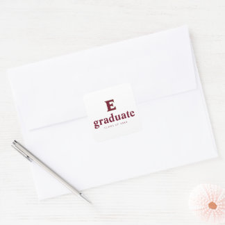 Adesivo Quadrado Graduação na Universidade Elon